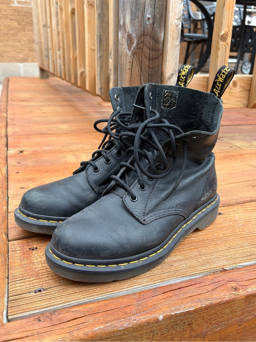 Dr. Martens Black Leather 8-Eye Combat Boots Women’s Size 8 AirWair